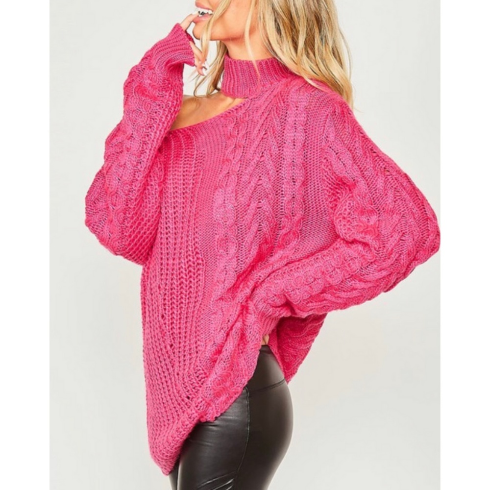 SHOULDER CUTOUT KNIT SWEATER - Picture 3 of 6